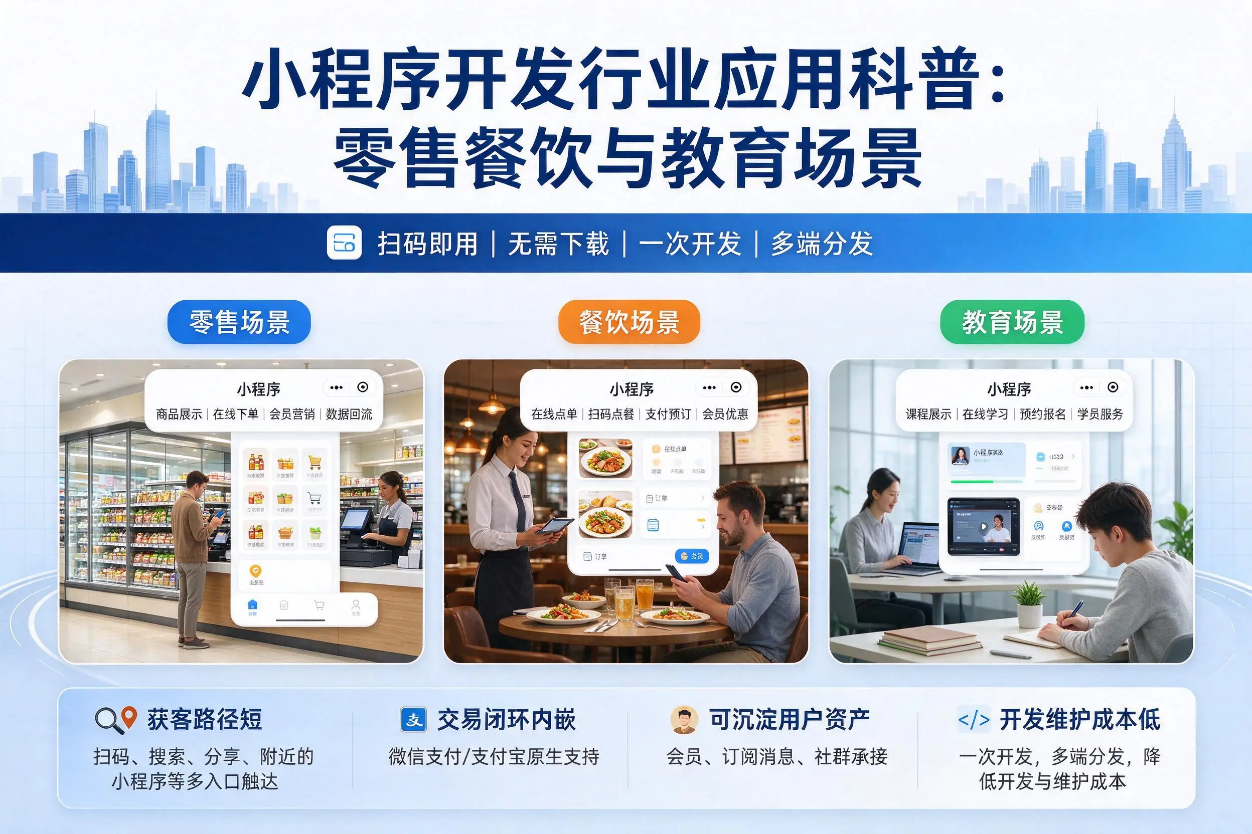益阳小程序开发行业应用科普:零售餐饮与教育场景