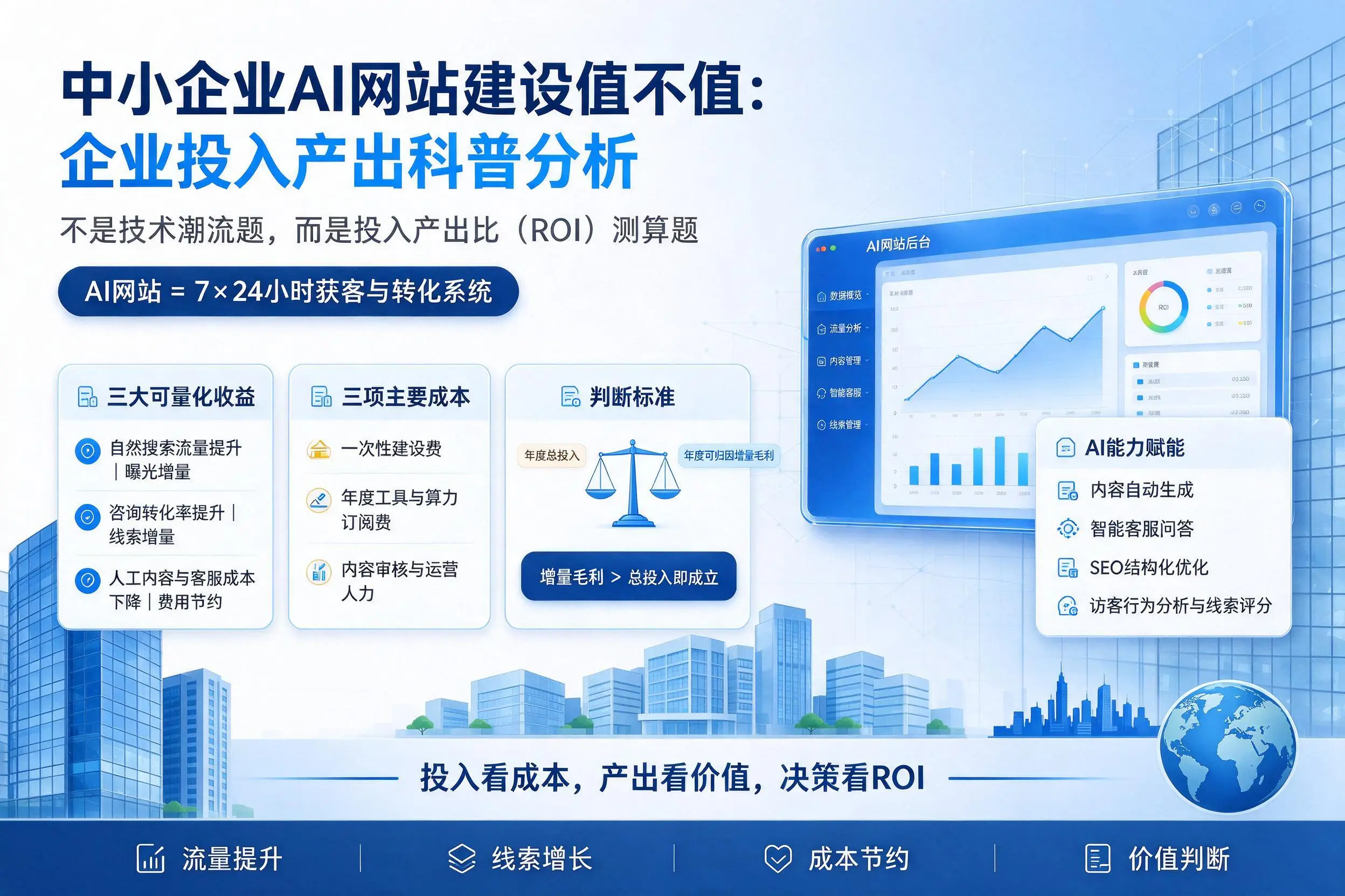中小企业AI网站建设值不值:益阳企业投入产出科普分析