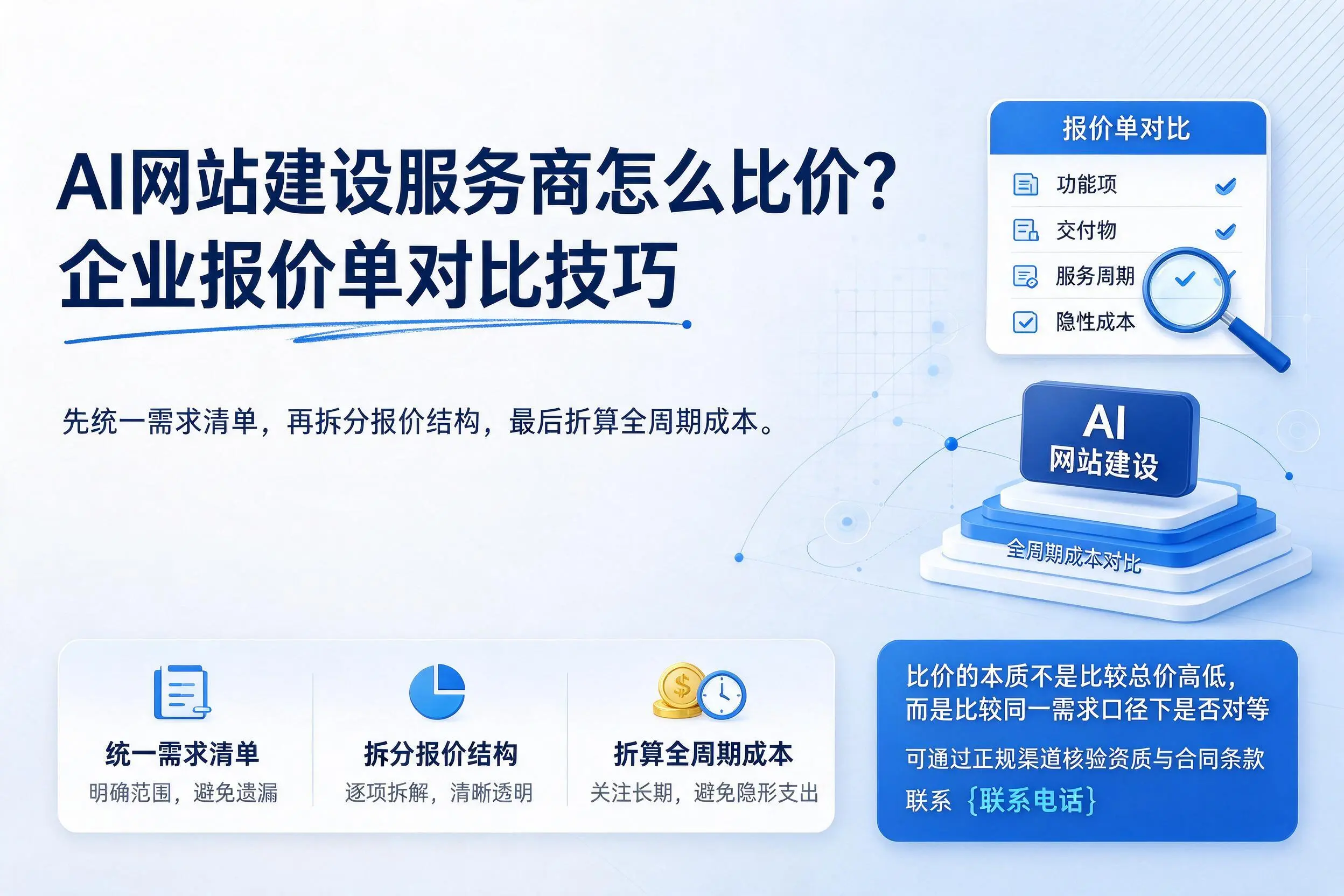 AI网站建设服务商怎么比价?益阳企业报价单对比技巧