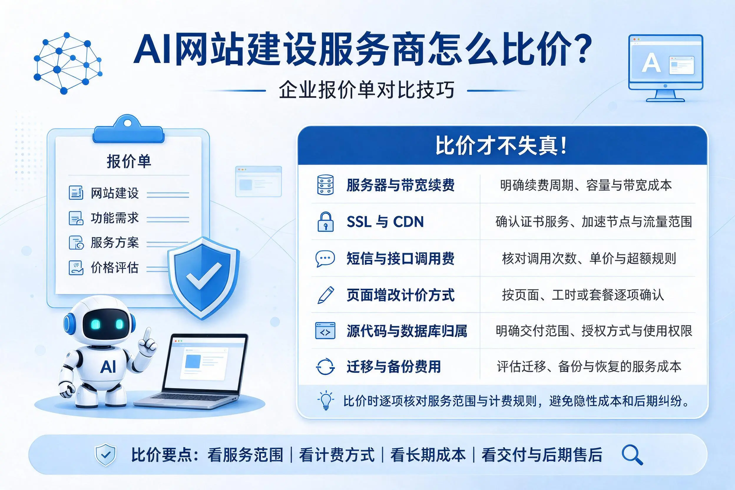 AI网站建设服务商怎么比价?益阳企业报价单对比技巧