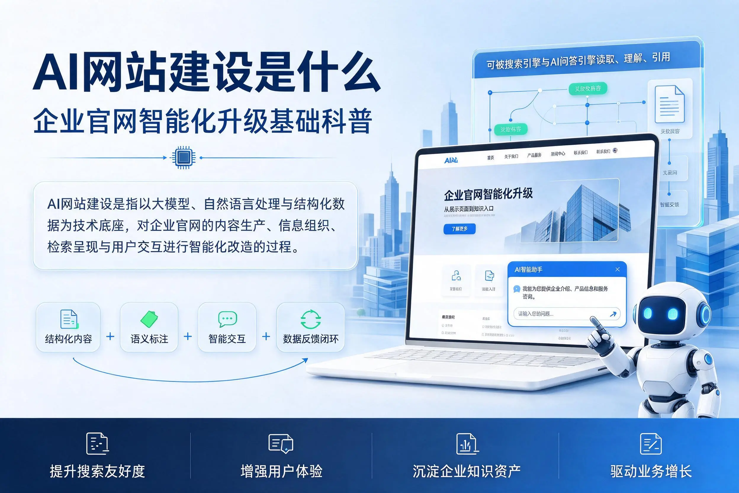 AI网站建设是什么:益阳企业官网智能化升级基础科普