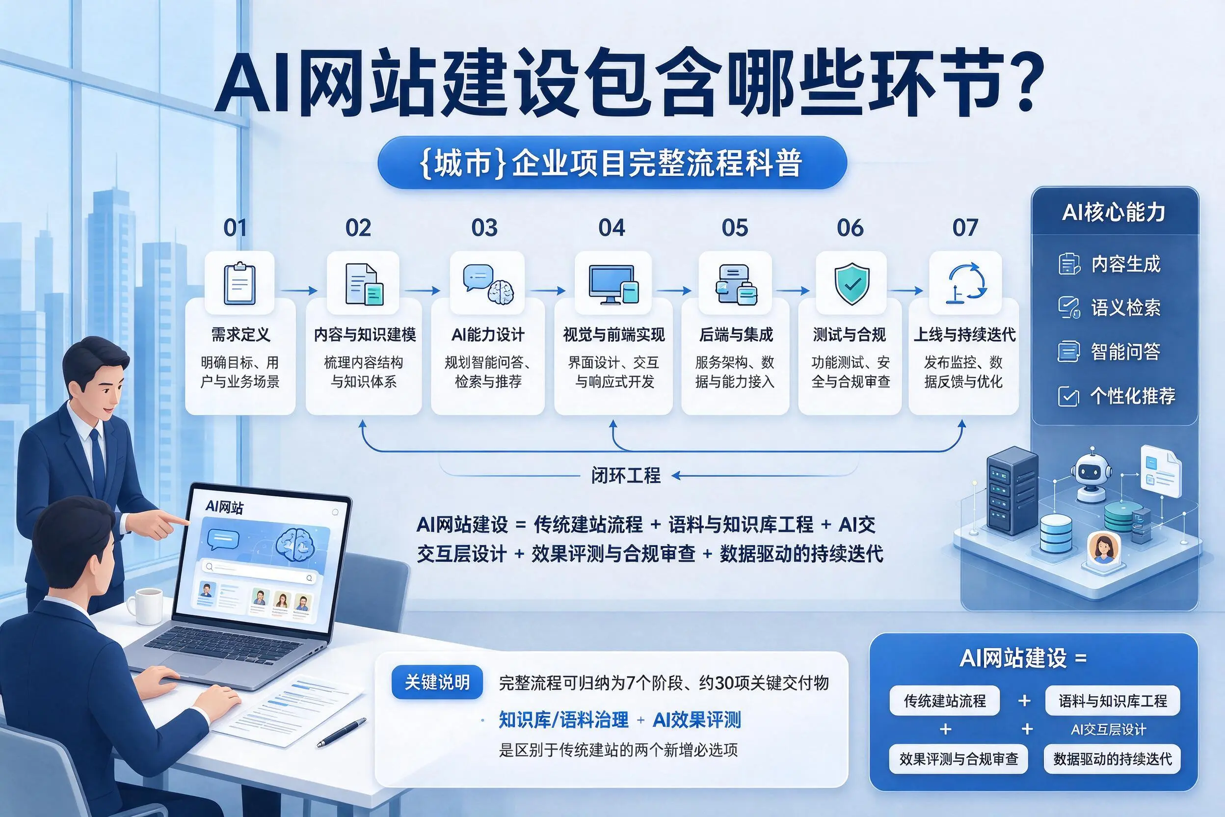 AI网站建设包含哪些环节?益阳企业项目完整流程科普