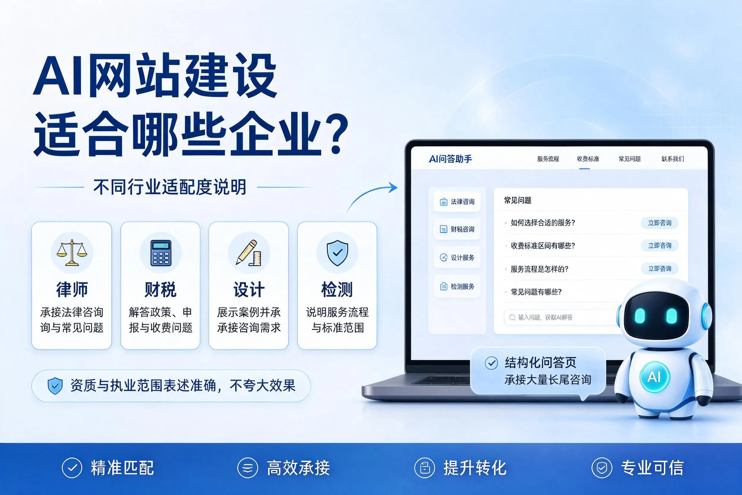 AI网站建设适合哪些企业?益阳不同行业适配度说明
